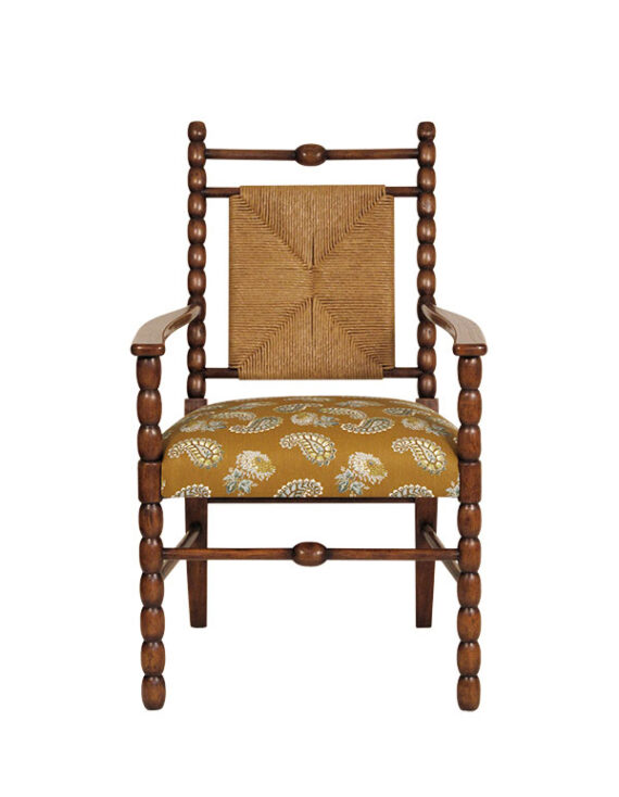 Aesthetic Decor 1106 - c Bobbin Dining Armchair Upholstered Seat